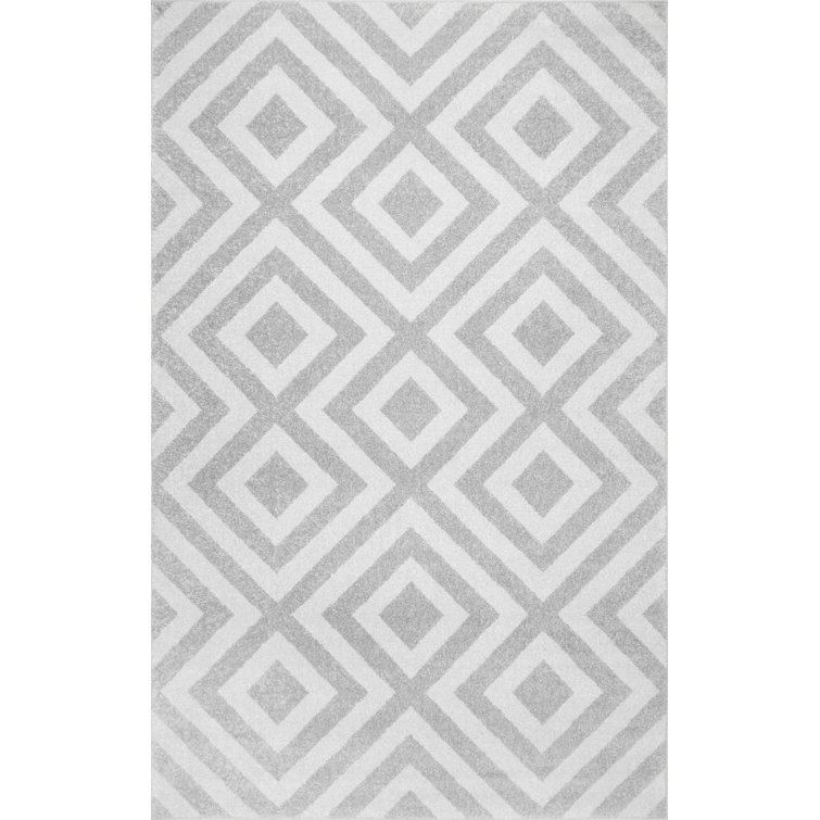 Hashtag Home Frances Geometric Gray/White Area Rug & Reviews Wayfair